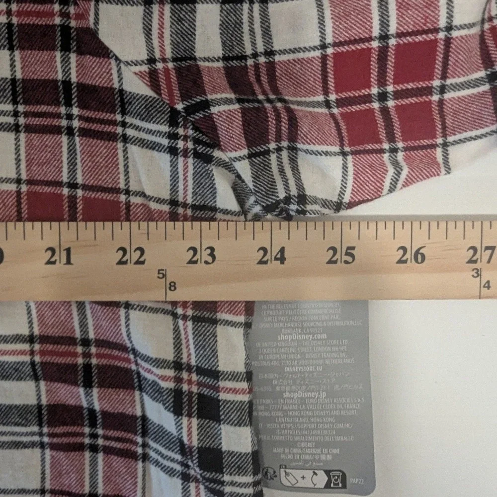 Disney Mickey Mouse Classic Plaid Pajama Set‎ Women's Sz 1X 100% Organic Cotton
